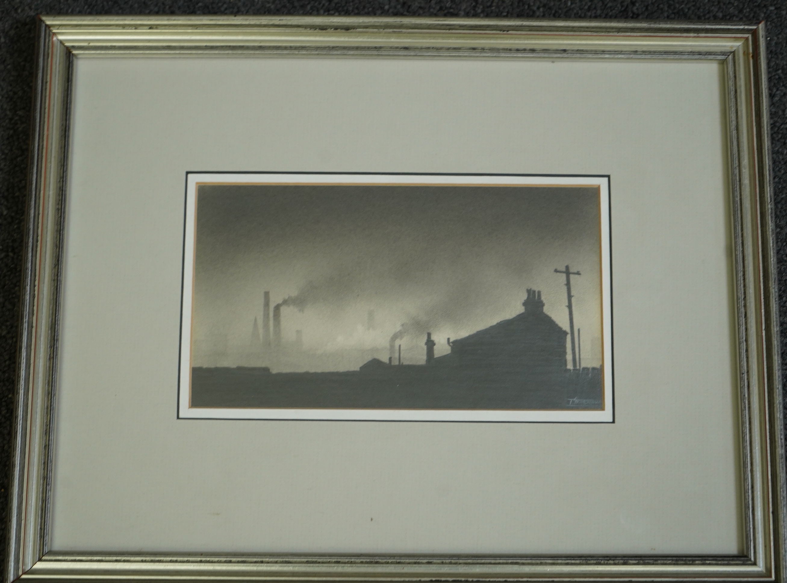 Trevor Grimshaw (English, 1947-2001), Industrial landscape, graphite on paper, 10.5 x 19cm